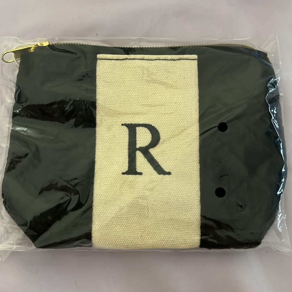 Kate Aspen “R” Initialed Mini Makeup Bag